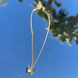 Gold Forever 21 Dainty Butterfly Necklace